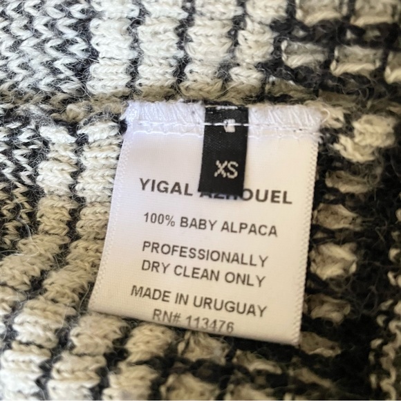 YIGAL AZROUEL 100% Baby Alpaca Jacquard Knit Cardigan Sweater Size XS/S - Picture 9 of 14